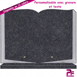 PLAQUE FUNÉRAIRE LIVRE OUVERT IMPALA SOCLE PERSONNALISABLE