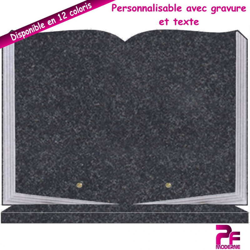 PLAQUE FUNÉRAIRE LIVRE OUVERT IMPALA SOCLE PERSONNALISABLE