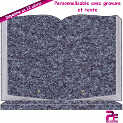 PLAQUE FUNÉRAIRE LIVRE OUVERT LANHELIN SOCLE PERSONNALISABLE