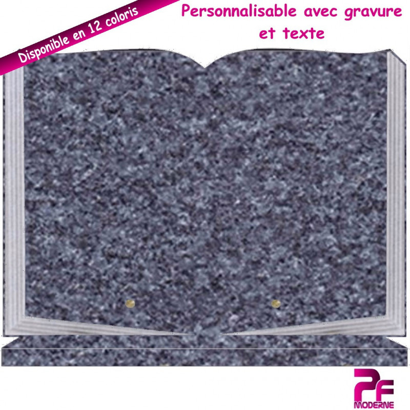 PLAQUE FUNÉRAIRE LIVRE OUVERT LANHELIN SOCLE PERSONNALISABLE