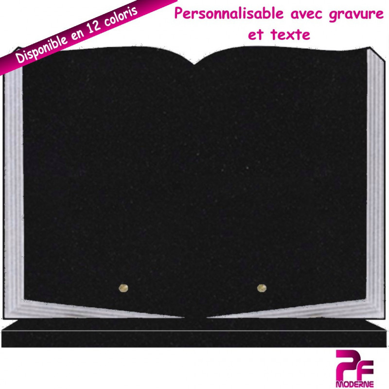 PLAQUE FUNÉRAIRE LIVRE OUVERT MARLIN SOCLE PERSONNALISABLE