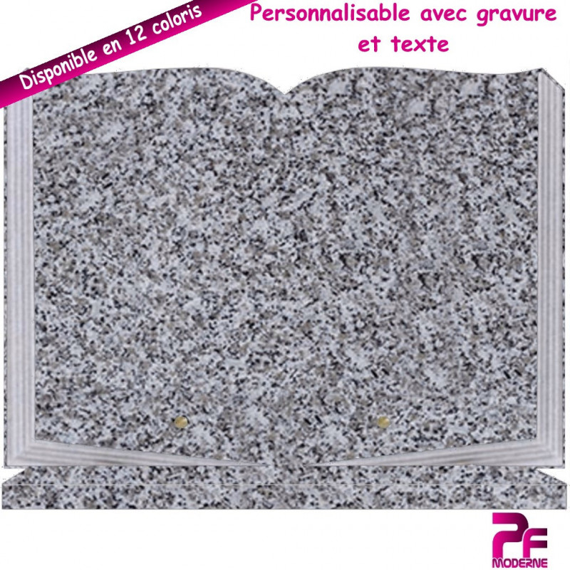 PLAQUE FUNÉRAIRE LIVRE OUVERT TARN SOCLE PERSONNALISABLE