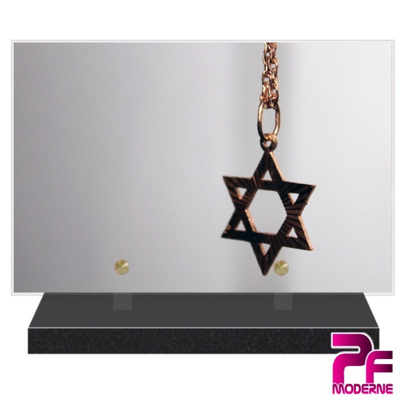 PLAQUE FUNÉRAIRE RELIGION JUIVE ETOILE DE DAVID PFM6301 PLAQUE FUNÉRAIRE RELIGION JUIVE ETOILE DE DAVID PFM6301