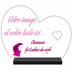 PLAQUE FUNÉRAIRE A PERSONNALISER PLEXI DEMI COEUR