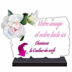 PLAQUE FUNÉRAIRE A PERSONNALISER PLEXI FLEURS