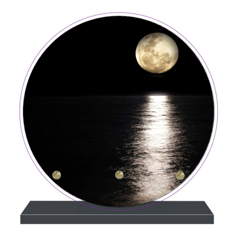 PLAQUE FUNÉRAIRE PLEXI RONDE LUNE PFM2103 PLAQUE FUNÉRAIRE PLEXI RONDE LUNE PFM2103