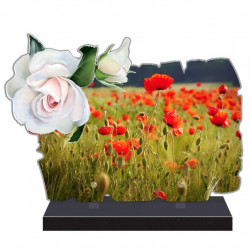 PLAQUE FUNÉRAIRE COQUELICOTS PERSONNALISABLE FPFM2093