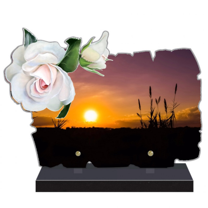 PLAQUE FUNÉRAIRE COUCHER DE SOLEIL PERSONNALISABLE FPFM2063