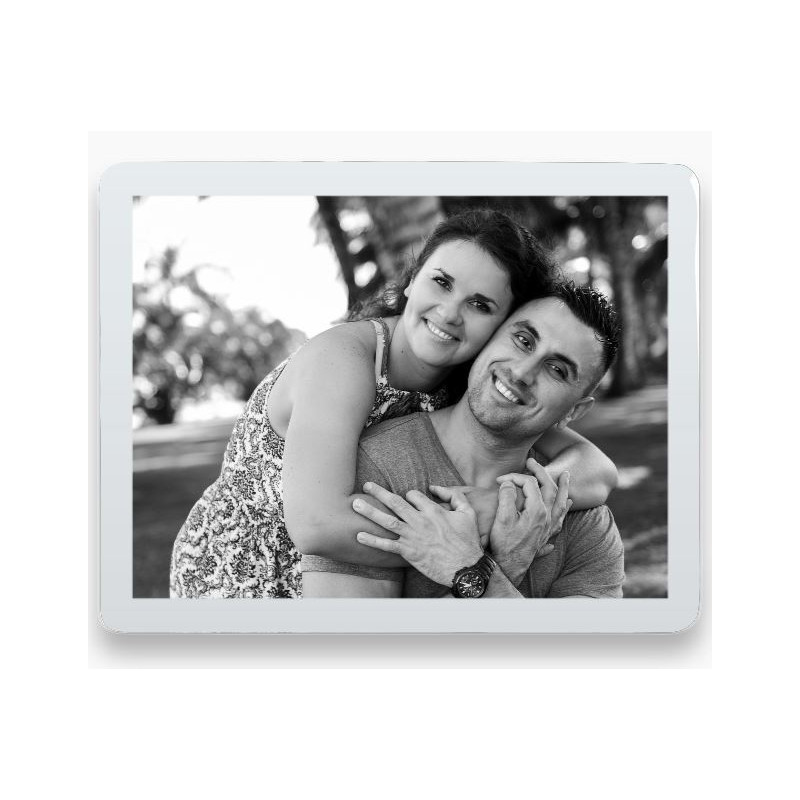 MEDAILLON HORIZONTAL RECTANGLE N ET B BORDURE BLANCHE 2 PERSONNES