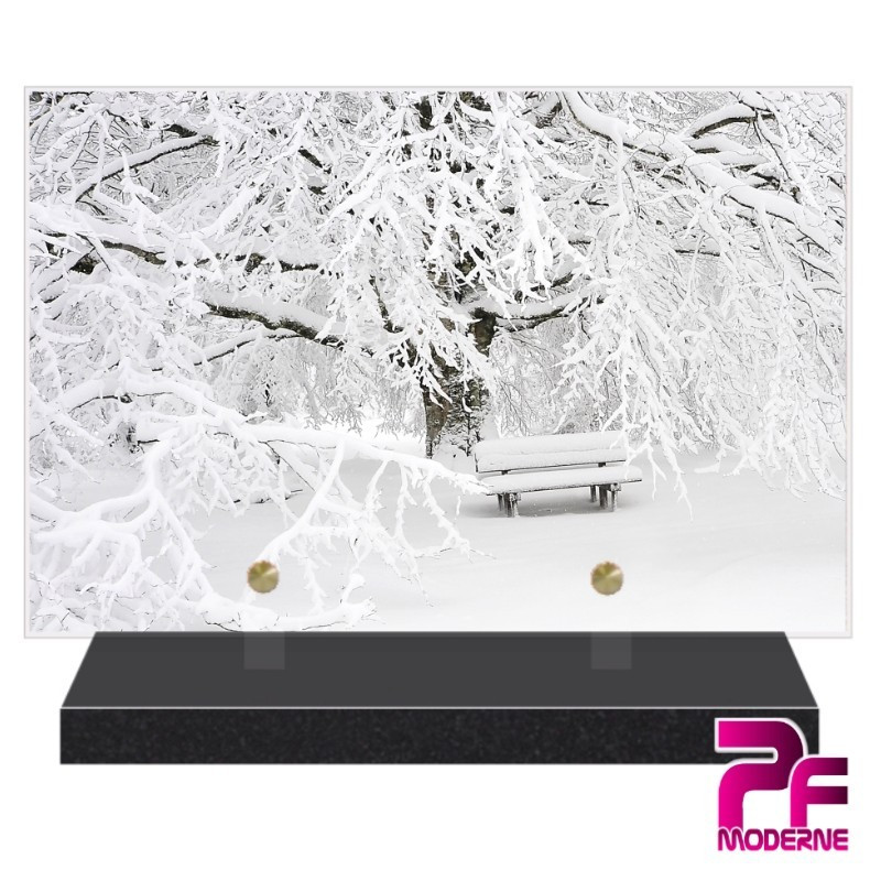 PLAQUE FUNÉRAIRE NATURE BANC NEIGE PFM2091