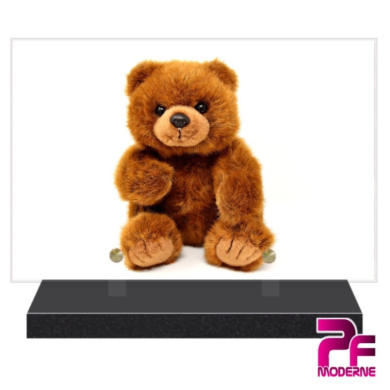 PLAQUE FUNÉRAIRE POUR ENFANTS OURS  BRUN EN PELUCHE PFM3006