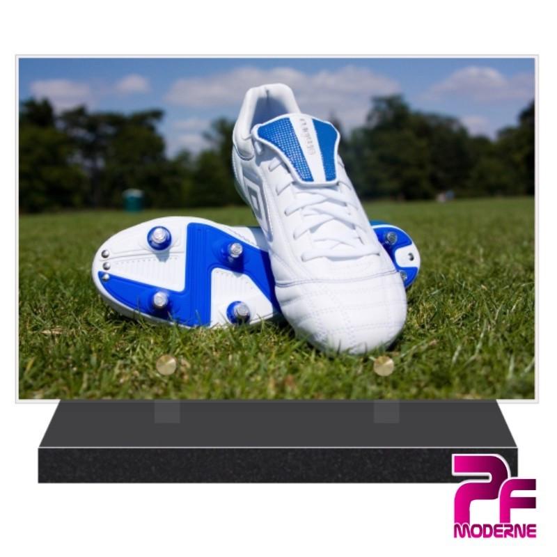 PLAQUE FUNÉRAIRE FOOTBALL CHAUSSURE A CRAMPONS PFM10159