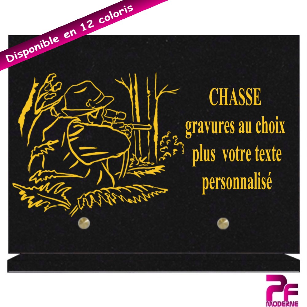 PLAQUES FUNÉRAIRES CHASSE - CHASSEUR