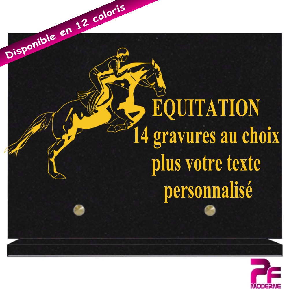 PLAQUES FUNÉRAIRES CHEVAUX CAVALIER EQUITATION