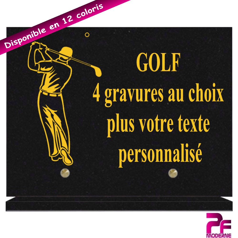 PLAQUES FUNÉRAIRES GOLF GOLFEUR