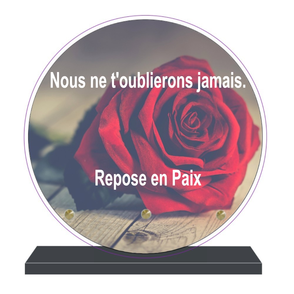 plaque funeraire personnalisable ronde